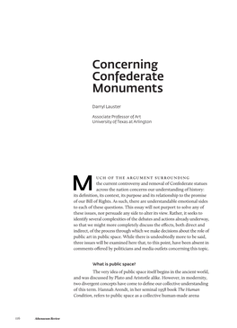 Concerning Confederate Monuments