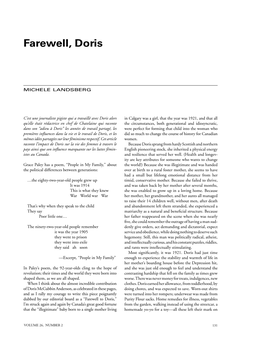Farewell, Doris