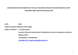 Personnel Mines and Their Destruction