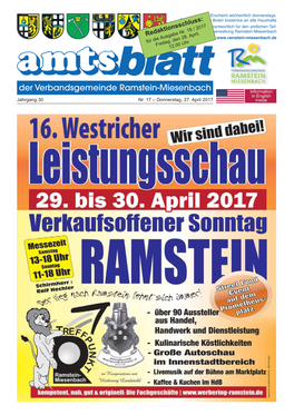 Ramstein-Miesenbach Redaktionsschluss:Im Internet Unter: Für Die Ausgabe Nr