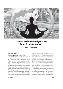 Science and Philosophy of Our Inner Transformation Gopal Chandra Bhar