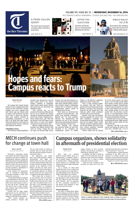 Hopes and Fears: Campus Reacts to Trump