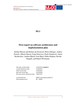 D1.1 First Report on Software Architecture and Implementation Plan