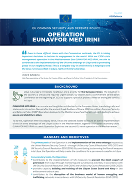 Operation Eunavfor Med Irini