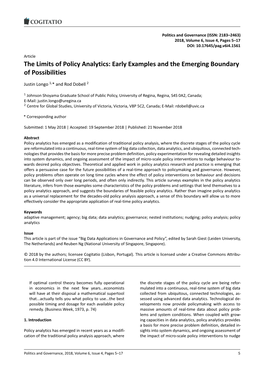 The Limits of Policy Analytics: Early Examples and the Emerging Boundary of Possibilities