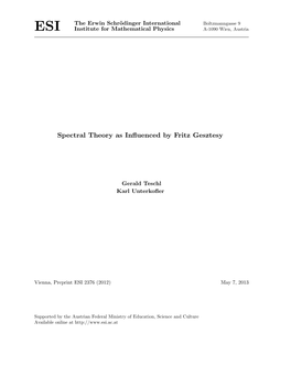 SPECTRAL THEORY AS INFLUENCED by FRITZ GESZTESY 345 Systems [11] and Relativistic Corrections for the Scattering Matrix [12]