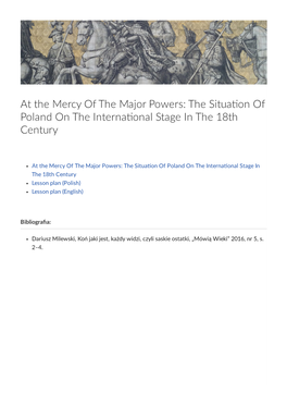 The Situa on of Poland on the Interna Onal Stage In