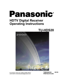 HDTV Digital Receiver Operating Instructions TU