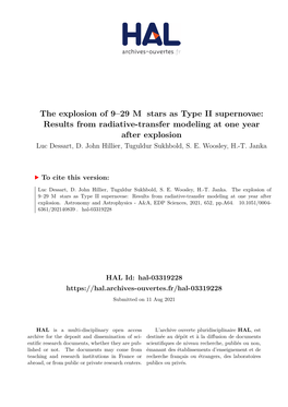 Results from Radiative-Transfer Modeling at One Year After Explosion Luc Dessart, D