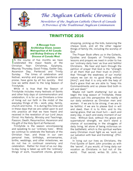 The Anglican Catholic Chronicle