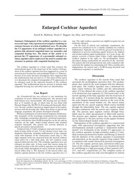 Enlarged Cochlear Aqueduct