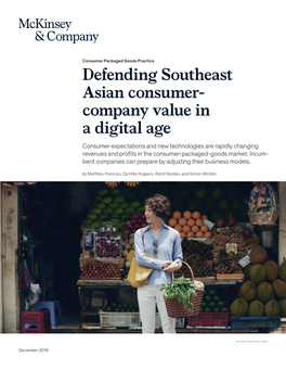 Defending Southeast Asian Consumer-Company Value in a Digital Age Zero-Based Budgeting