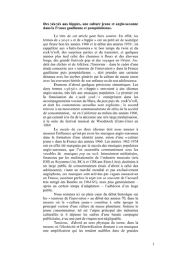 1 Des Yés-Yés Aux Hippies, Une Culture Jeune Et Anglo-Saxonne