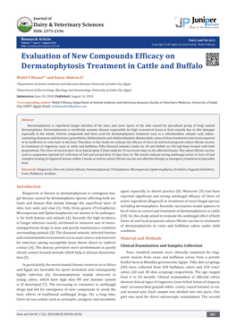 Evaluation of New Compounds Efficacy on Dermatophytosis Treatment in Cattle and Buffalo