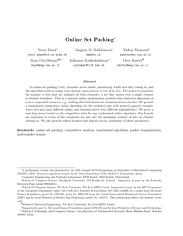 Online Set Packing and Competitive Scheduling of Multi-Part Tasks