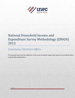 National Household Income and Expenditure Survey Methodology (ENIGH) 2013