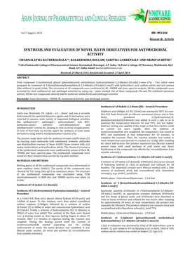 Synthesis and Evaluation of Novel Isatin Derivatives for Antimicrobial