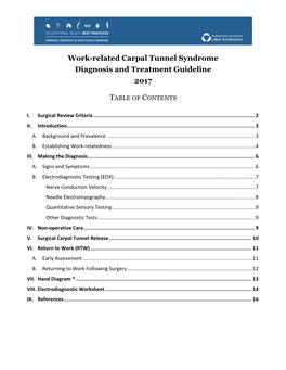 Carpal Tunnel Syndrome (CTS) Guideline