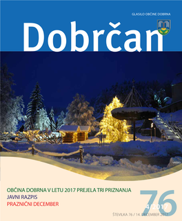 Občina Dobrna V Letu 2017 Prejela Tri Priznanja Javni Razpis Praznični December