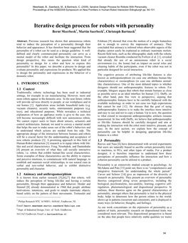 Iterative Design Process for Robots with Personality