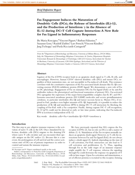 Fas Engagement Induces the Maturation of Dendritic