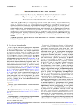 Technical Overview of the Kansas Mesonet