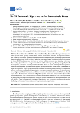 BAG3 Proteomic Signature Under Proteostasis Stress