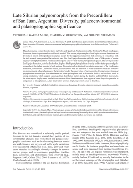 Diversity, Palaeoenvironmental and Palaeogeographic Significance