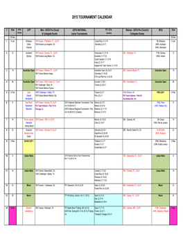 2015 Tournament Calendar 111414