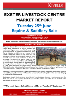 Tuesday 25Th June Equine & Saddlery Sale