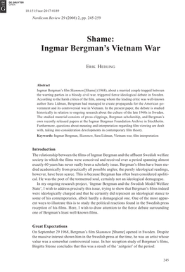 Ingmar Bergman's Vietnam