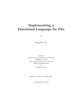 Implementing a Functional Language for Flix
