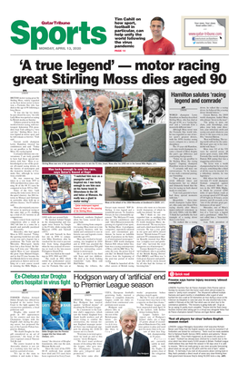 Motor Racing Great Stirling Moss Dies Aged 90