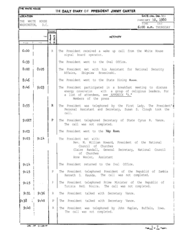 JANUARY 10, 1980 the WHITE HOUSE Ab WASHINGTON, D.C