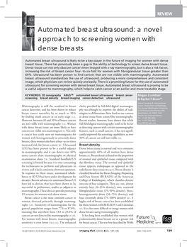 Automated Breast Ultrasound: a Novel Approach to Screening Women with Dense Breasts