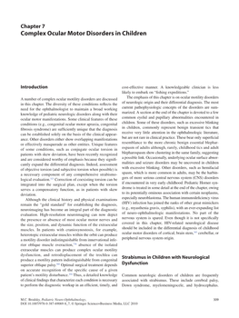 Complex Ocular Motor Disorders in Children