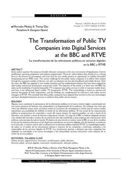 The Transformation of Public TV Companies Into Digital Services At