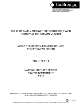 The Cuba Family Archives for Southern Jewish History at the Breman Museum