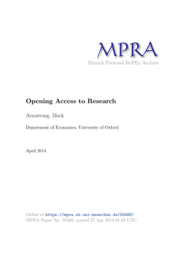 Opening Access to Research