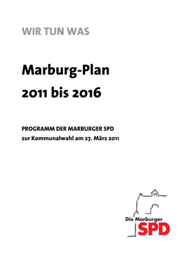 Marburg-Plan 2011 Bis 2016