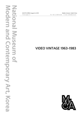 Video Vintage 1963-1983