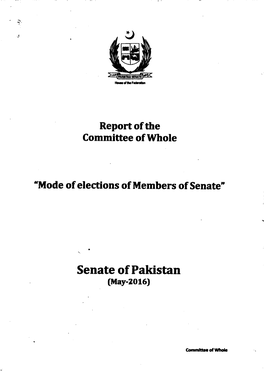 Mode of Elections of Members of Senate May 2016