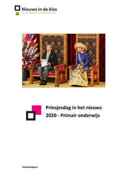 Prinsjesdag in Het Nieuws 2020 - Primair Onderwijs