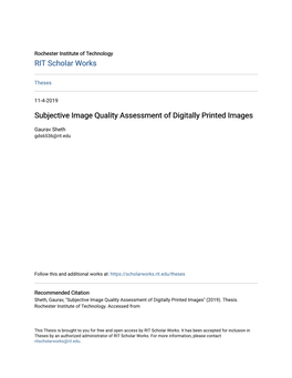 Subjective Image Quality Assessment of Digitally Printed Images