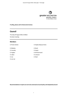 7637 Agenda Council 20 August 2020, Order Paper.Pdf