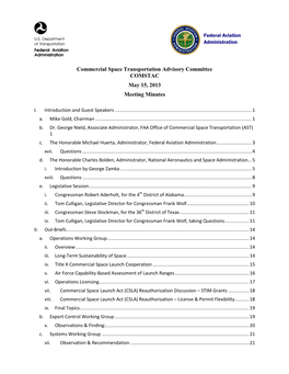 COMSTAC Minutes May 2013
