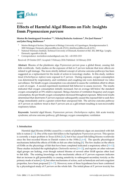 Effects of Harmful Algal Blooms on Fish: Insights from Prymnesium Parvum