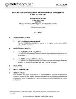 GVSDD Board Meeting Agenda Package