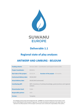 Deliverable 1.1 Regional State of Play Analyses ANTWERP and LIMBURG