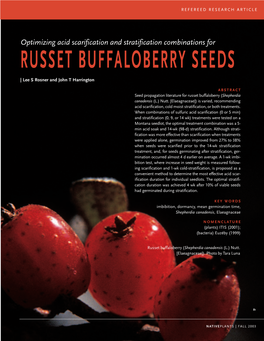 RUSSET BUFFALOBERRY SEEDS | Lee S Rosner and John T Harrington